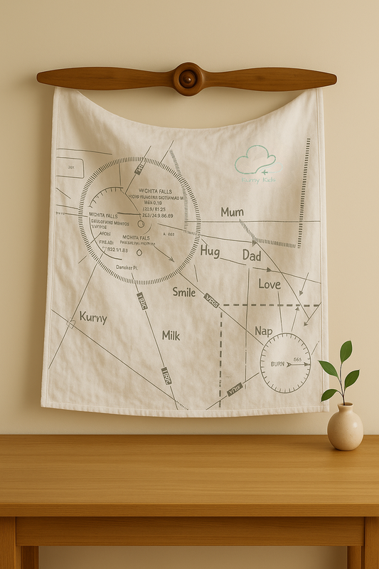 Aviation Map Baby Muslin in Bamboo-Cotton – Kumy Kids®