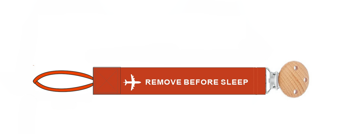Red “Remove Before Sleep” Pacifier Clip – Kumy Kids® Aviation Style