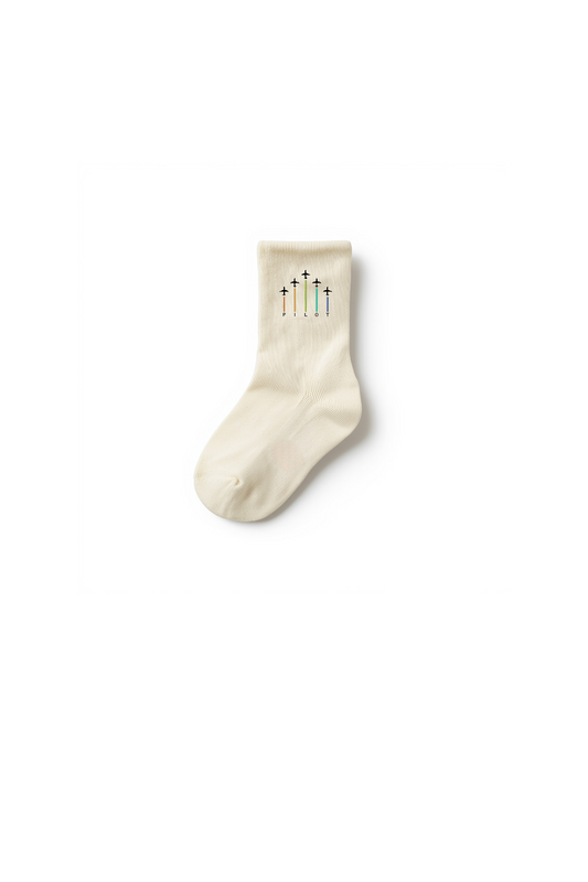 Aviation-Inspired "Flight path" Socks in Organic Cotton – Kumy Kids®