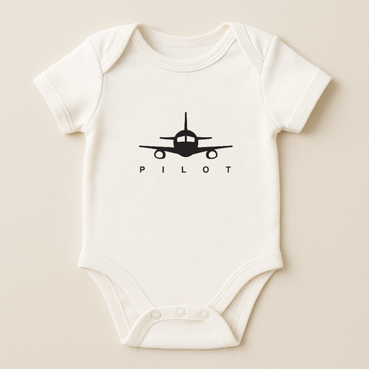 Short Sleeve "Airplane" Baby Bodysuit in Organic Cotton – Kumy Kids®